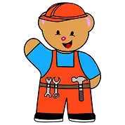 Creative Play Corner bear carpenter mascot