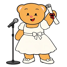 Creative Play Corner bear graduate mascot